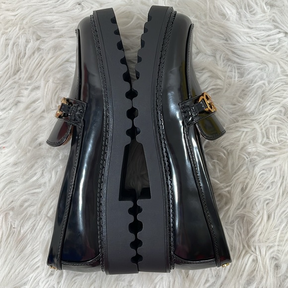 Circus NY by Sam Edelman Deana Platform Lug Sole Loafer Black & Gold Sz 9.5 NEW - Picture 10 of 16